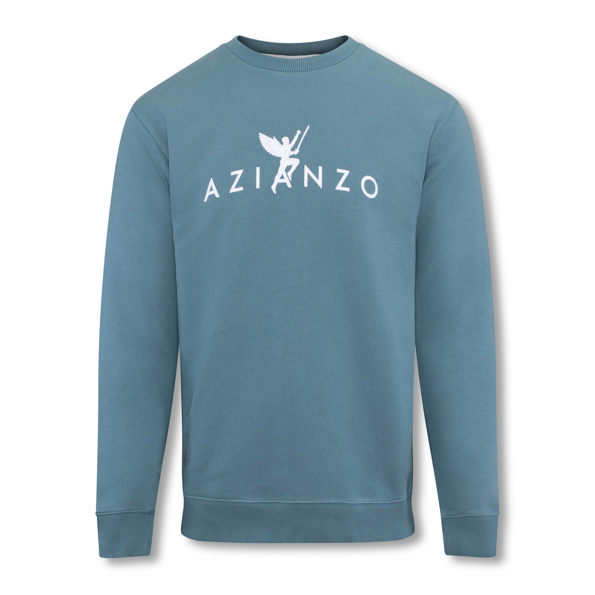 Brushed Cotton Sweatshirt with Flocked AZIANZO Print